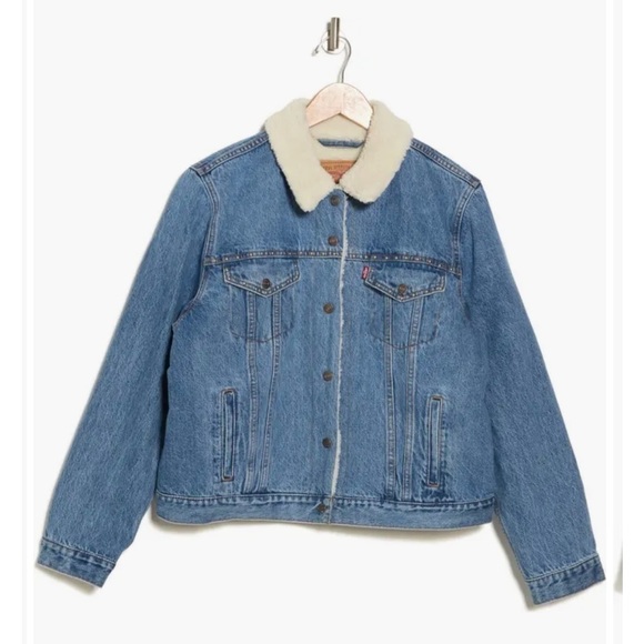Levi's® Original Faux Shearling Lined Denim Jacket STELLAR SPECTRA TRUCKER S - Picture 1 of 4